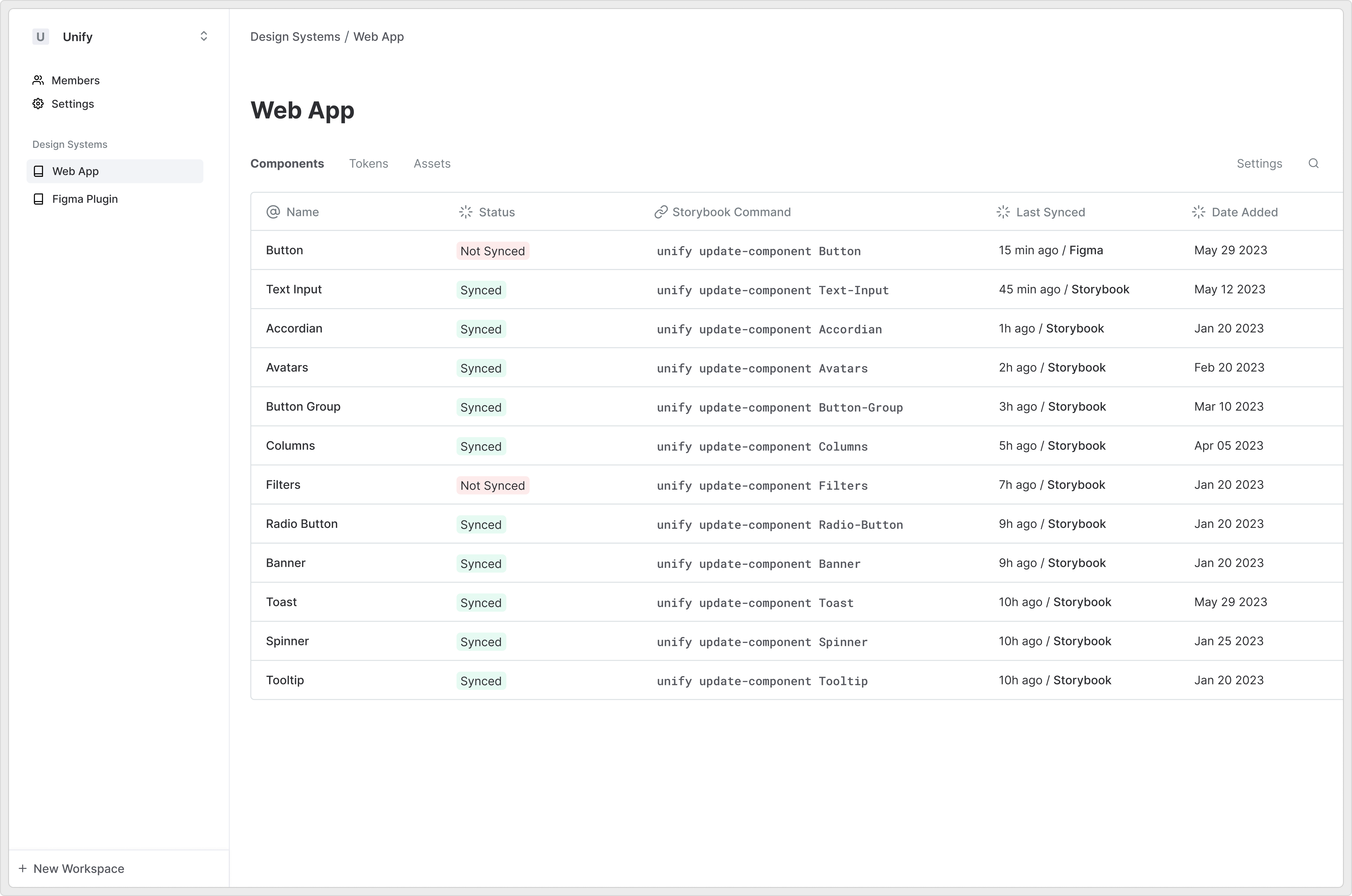 Unify dashboard